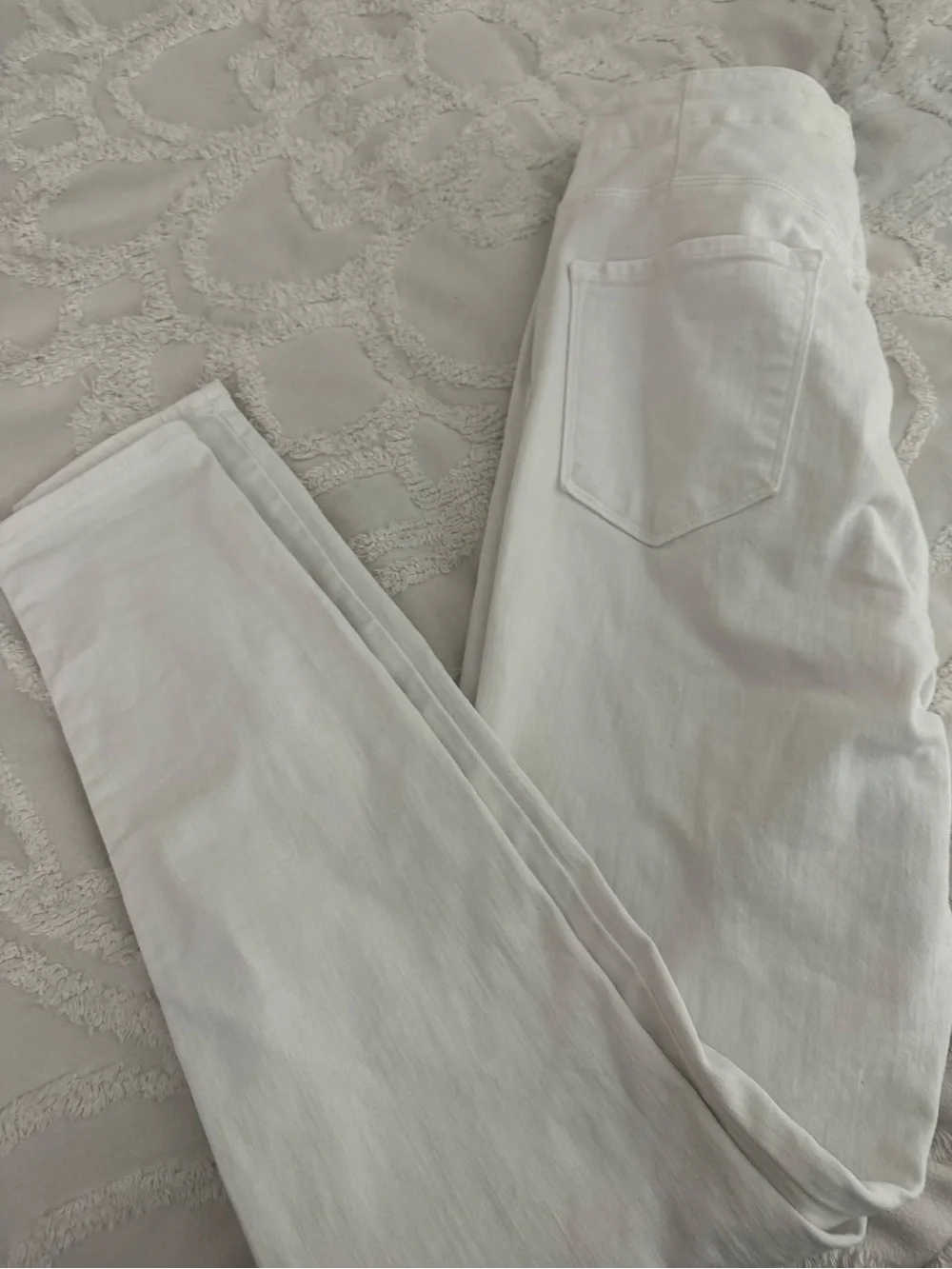 J Brand White High-Rise Button-Detail Jeans